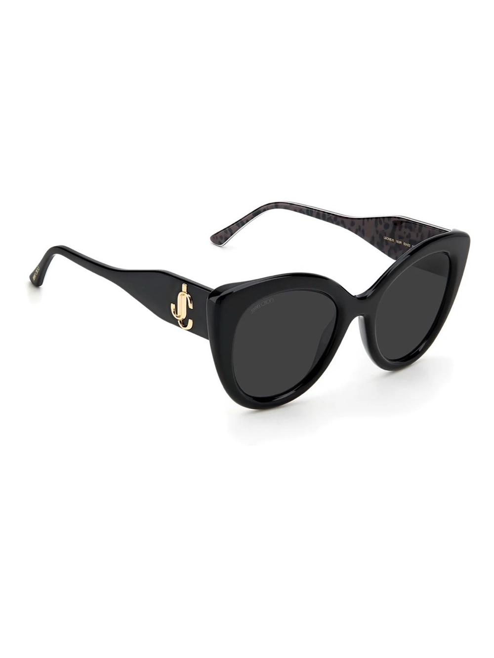 Jimmy Choo Black Cat-Eye Sunglasses with Gold JC Logo